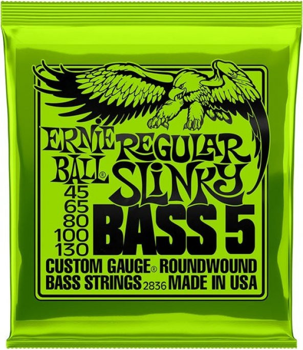 Ernie Ball P02836 Regular Slinky Nickel 45-130 (5 Telli) Bas Gitar Teli ürün görseli 1