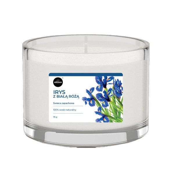 Aroma Basic Line Kokulu Mum Iris with a white rose  115gr. ürün görseli 1