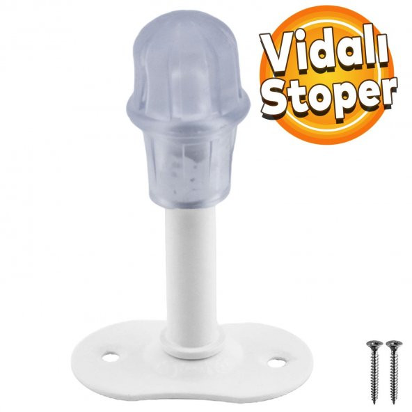 Kapı Stoperi Beyaz 8 cm Metal Kapı Tamponu Durdurucu Tutucu Kapı Stopu Silikonlu ürün görseli 1