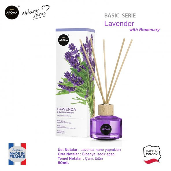 Aroma Home Basic Line Likit Koku Lavender With Rosemary 50ml. - Resim 2