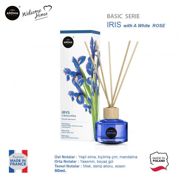 Aroma Home Basic Line Likit Koku Iris With A White Rose 50ml. - Resim 2