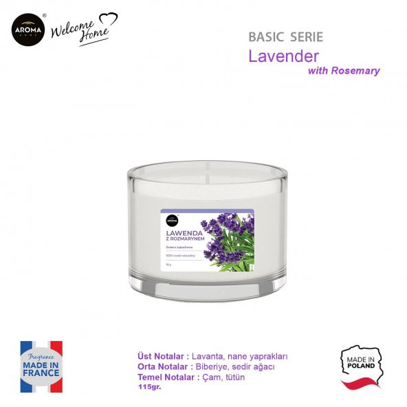 Aroma Basic Line Kokulu Mum Lavender with rosemary  115gr. - Resim 2