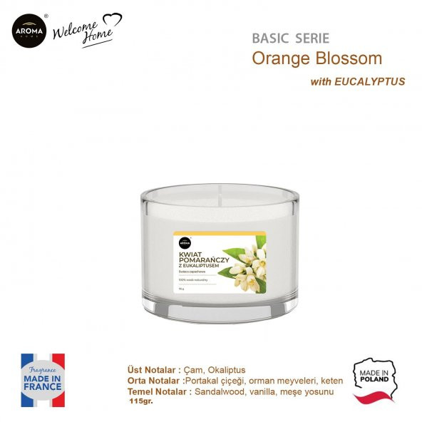 Aroma Basic Line Kokulu Mum Orange blossom with eucalyptus  115gr. - Resim 2