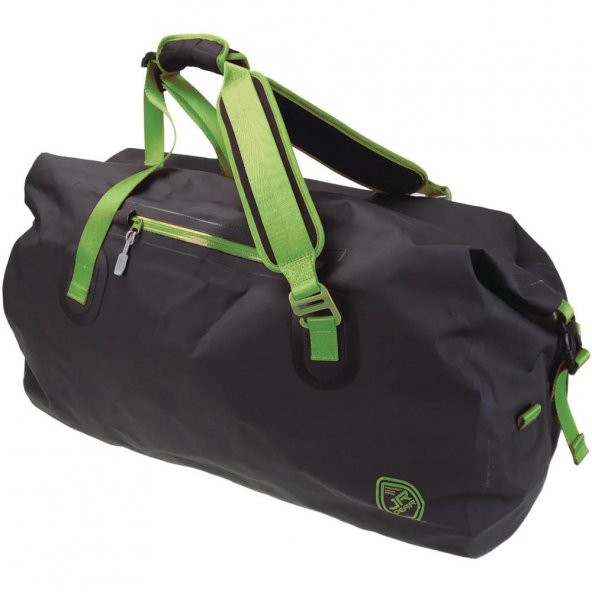 Jr Gear Roll Top Vinyl Duffel Su Geçirmez Spor Çanta 30 Litre-SİYAH-YEŞİL ürün görseli 1