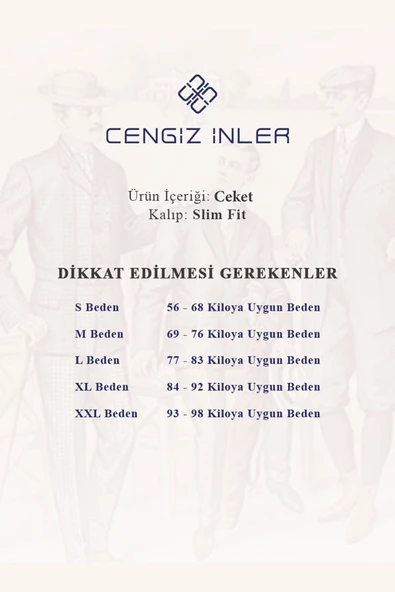 Cengiz İnler Kırçıllı Slim Fit Erkek Ceket - Resim 11