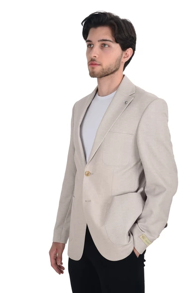 Cengiz İnler Kırçıllı Slim Fit Erkek Ceket - Resim 5