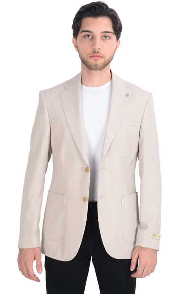 Cengiz İnler Kırçıllı Slim Fit Erkek Ceket - Resim 7