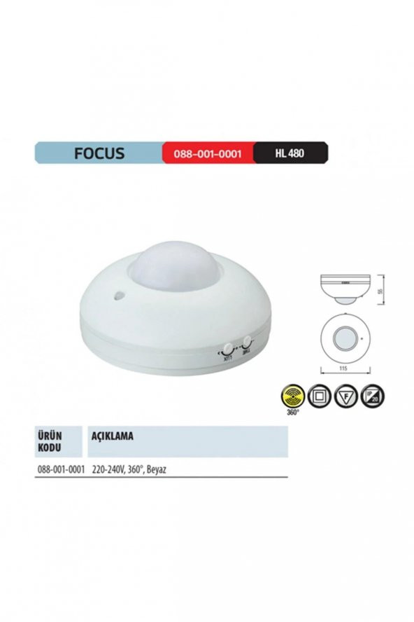 Horoz Elektric Focus Sıva Üstü 360 Radar Sensör - Resim 2