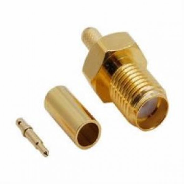 RG-174 / RG-316 Tipi Sıkmalı RP SMA Dişi Konnektör ürün görseli 1
