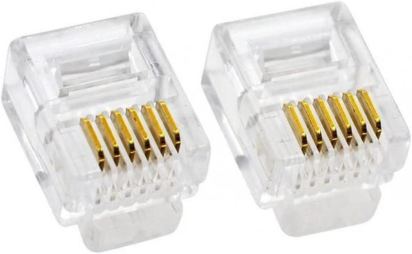 6P/6C RJ12 Telefon Plug - 100 Adet ürün görseli 1
