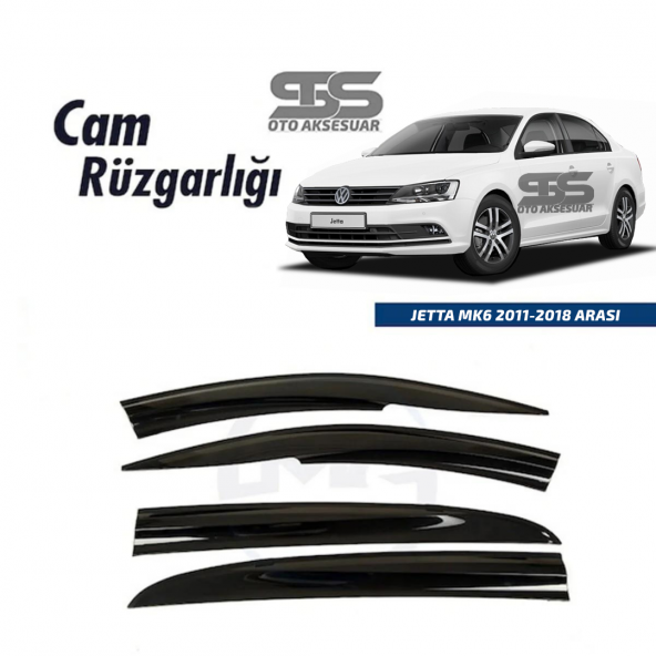 Cam Rüzgarlığı Volksvogen Jetta MK6 2011-2018 Arası Mügen Tip Piano Black ürün görseli 1
