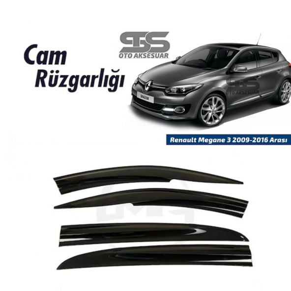 Cam Rüzgarlığı Renault Megane 3 2009-2016 Arası Mügen Tip Piano Black ürün görseli 1