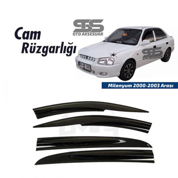 Cam Rüzgarlığı Hyundai Milenyum 2000-2003 Arası Mügen Tip Piano Black ürün görseli 1