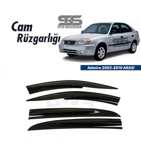 Cam Rüzgarlığı Hyundai Admire 2003-2010 Arası Mügen Tip Piano Black ürün görseli 1