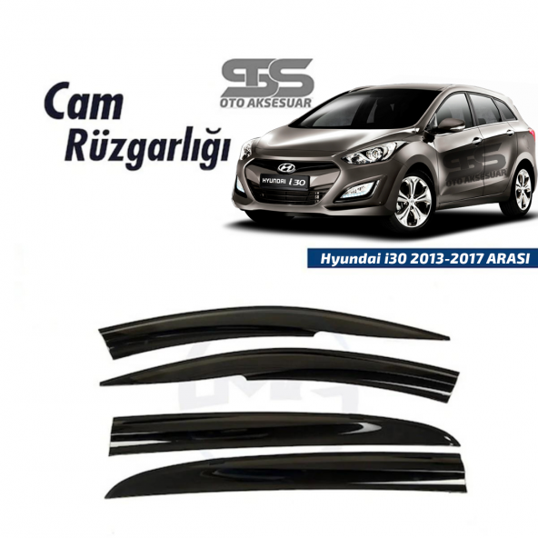 Cam Rüzgarlığı Hyundai  i30 2013-2017 Arası Mügen Tip Piano Black ürün görseli 1