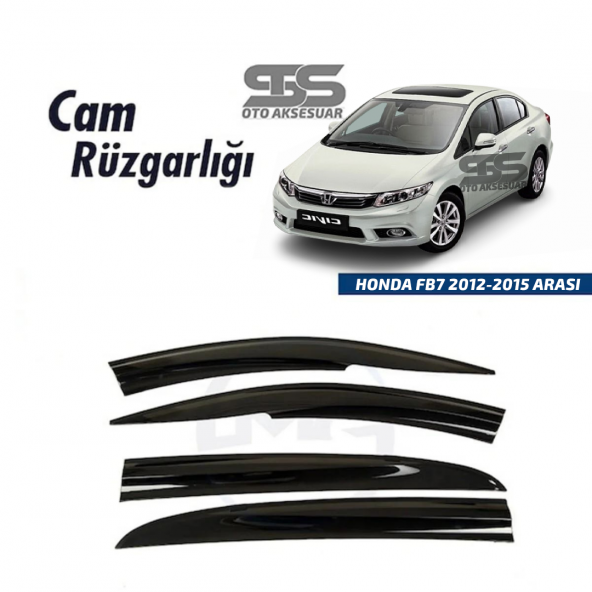 Cam Rüzgarlığı HONDA FB7 2012-2015 Arası Mügen Tip Piano Black ürün görseli 1