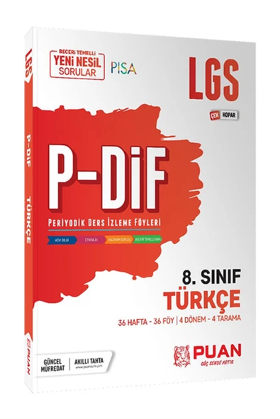 8. Sınıf Lgs Türkçe Pdif Çek Kopar Konu Anlatım Föyleri Puan Yayınları ürün görseli 1