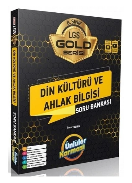 Ünlüler Karması 8. Sınıf LGS Din Kültürü ve Ahlak Bilgisi Ünlüler Karması Gold Soru Bankası ürün görseli 1