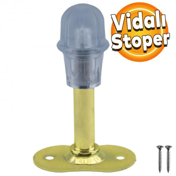 Kapı Stoperi Gold 8 cm Metal Kapı Tamponu Durdurucu Tutucu Kapı Stopu Silikonlu ürün görseli 1
