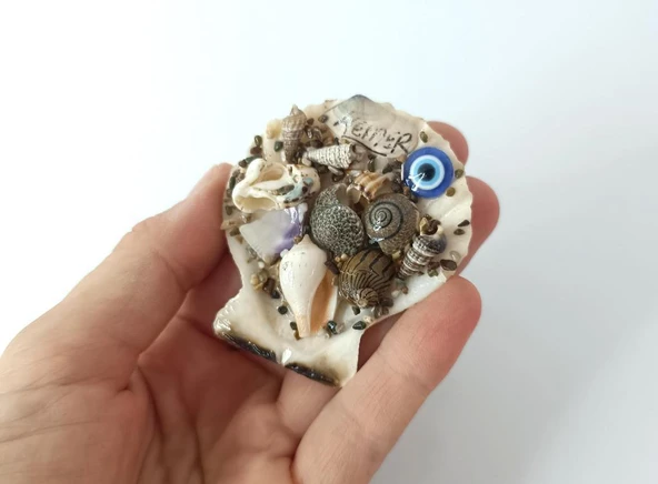 Magnet Deniz Kabuklu Buzdolabı Süsü Nazar Boncuklu Deniz Plaj Magnet ürün görseli 1