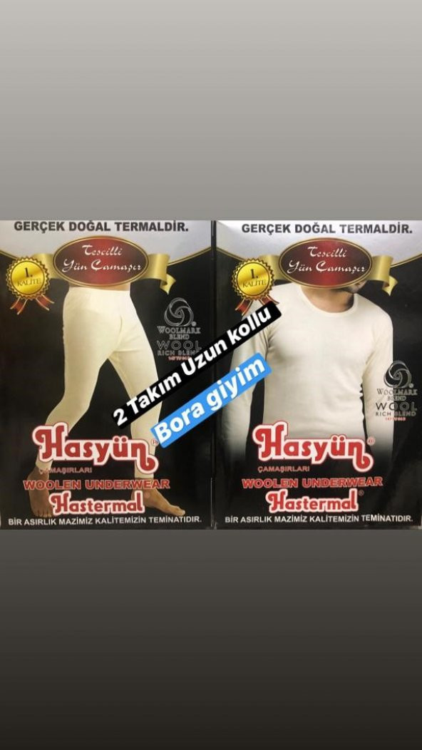 Hasyün Erkek Uzun Kollu Don Takım Yün İçlik Termal İçlik ürün görseli 1