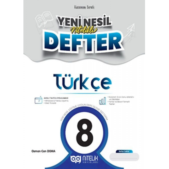 Nitelik Yayınları 8. Sınıf Türkçe Yeni Nesil Defter ürün görseli 1