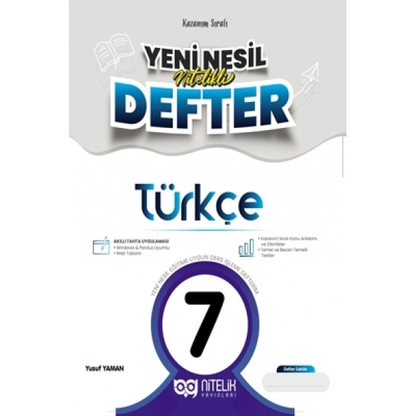 Nitelik Yayınları 7.Sınıf Yeni Nesil Nitelikli Türkçe Defter ürün görseli 1
