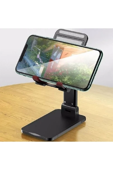 ENASHOP Masa Üstü Telefon Standı Tablet Tutucu Ayarlanabilir Stand Siyah ürün görseli 1
