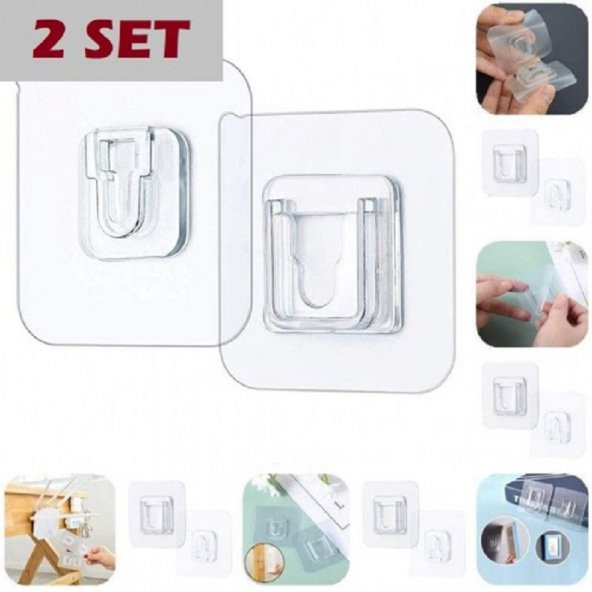 Geçmeli Klips Eşya Sabitleme Askısı 2 SET ürün görseli 1