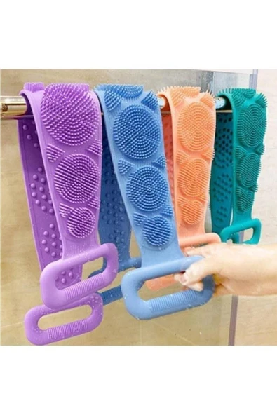 Acassia Home Çift Taraflı Banyo Sırt Kesesi Silikon Duş Lifi Fırçası 70 Cm ürün görseli 1