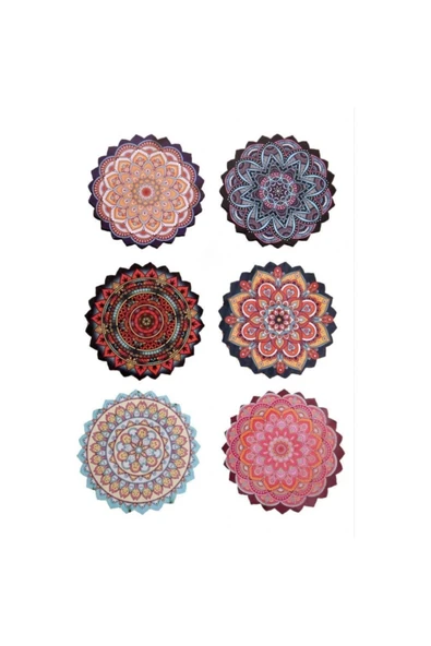 YİĞİTER Megaparkavm Mandala Bardak Altı 6'lı Bardak Altı ürün görseli 1