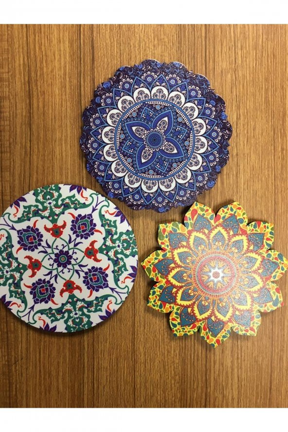 3 Adet Mandala Desenli Bardak Altlığı ürün görseli 1