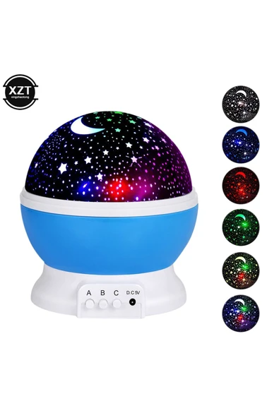 ENASHOP Star Master Renkli Yıldızlı Gökyüzü Projeksiyon Gece Lambası - Mavi ürün görseli 1