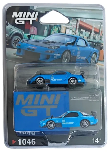 Mini Gt 1046 Mazda Rx-7 Re-amemiya 20b Na 3rotor-7 Ama-san Go Blister Paket Mavi ürün görseli 1