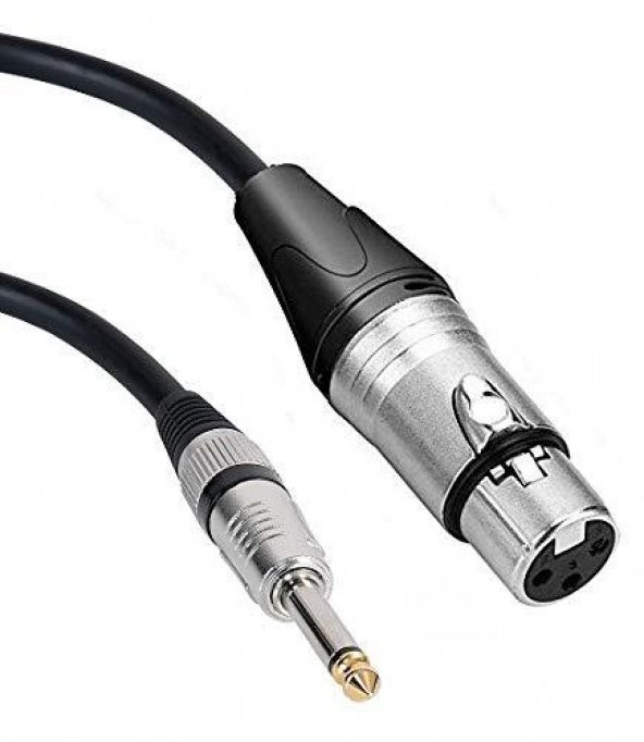 6.3 mm Mono to XLR Dişi Mikrofon Kablosu 10 Metre ürün görseli 1