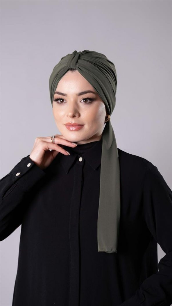 Koyu Vizon Pratik Hazır Geçmeli Tesettür Bone Sandy Kumaş Atkılı  2204_38 ürün görseli 1