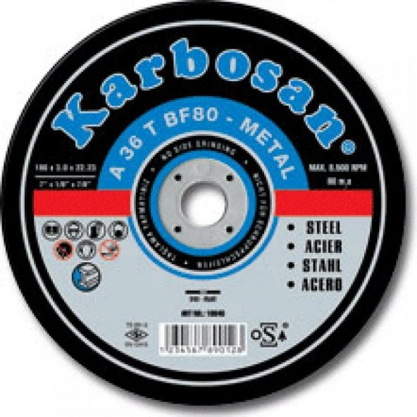 Karbosan 10480 Metal Kesme Taşı 180x1.9x22 MM ürün görseli 1