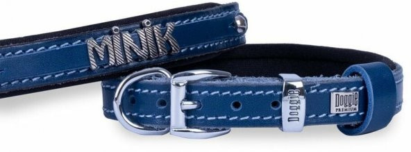 Doggie Konfor Deri İsimlikli Boyun Tasması Royalmavi 1,5X25-30Cm ürün görseli 1