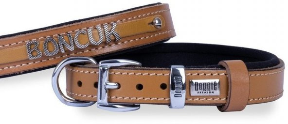 Doggie Konfor Deri İsimlikli Boyun Tasması Kamel 1,5X20-25Cm ürün görseli 1