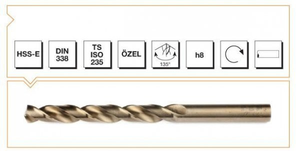 Mte Hss Dın 338 15 Mm Altın Seri Matkap Ucu ürün görseli 1