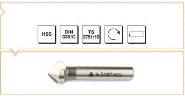Mte Hss Dın 335/c Havşa Freze 16,5 Mm-90 ürün görseli 1