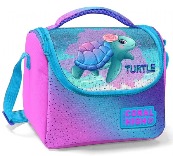 Coral High Kız Çocuk Pembe Lavanta Kaplumbağa Okul Beslenme Çantası - Thermo Yalıtımlı ürün görseli 1