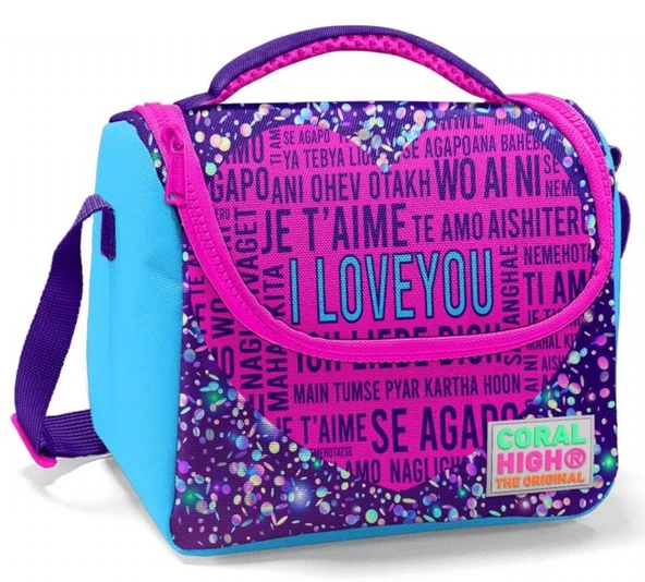 Coral High Kız Çocuk Kırmızı I Love You Okul Beslenme Çantası - Thermo Yalıtımlı ürün görseli 1