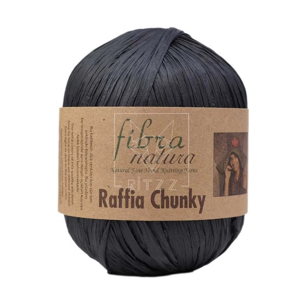 Fibra Natura Raffia Chunky 114-22 Siyah ürün görseli 1