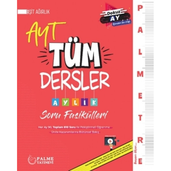 Palme Yayınevi Palmetre AYT Eşit Ağırlık Tüm Dersler Aylık Soru Fasikülleri ürün görseli 1