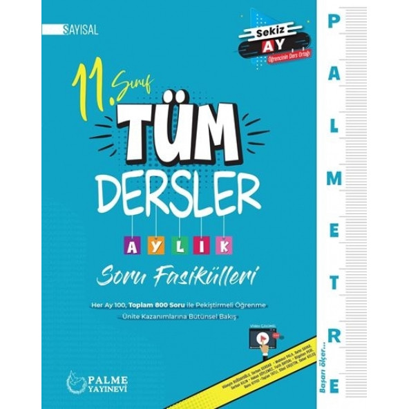 Palme Yayınevi Palmetre 11. Sınıf Sayısal Tüm Dersler Aylık Soru Fasikülleri ürün görseli 1