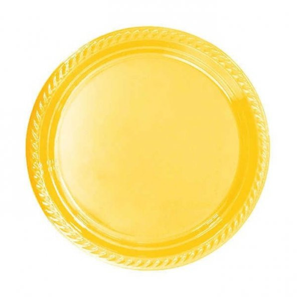 Sarı Plastik Tabak 22 cm ürün görseli 1