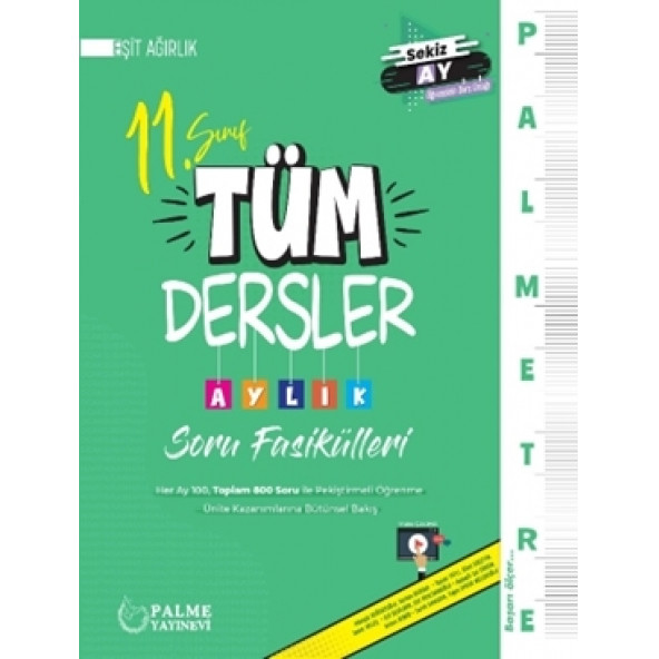 Palme Yayınevi Palmetre 11. Sınıf Eşit Ağırlık Tüm Dersler Aylık Soru Fasikülleri ürün görseli 1