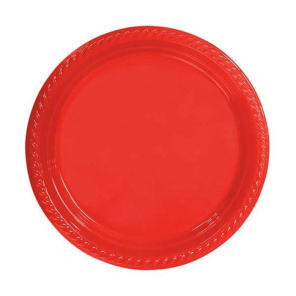 Kırmızı Plastik Tabak 22 cm ürün görseli 1