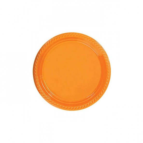 Turuncu Plastik Tabak 22 cm ürün görseli 1